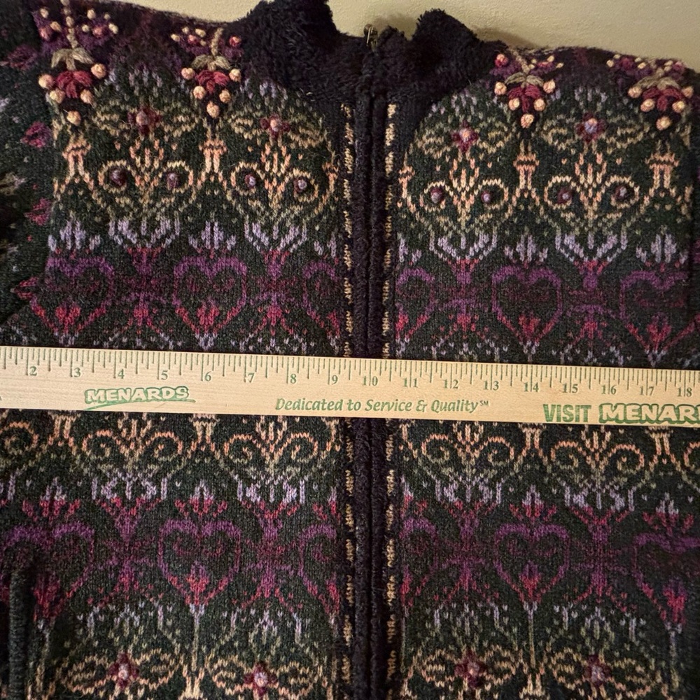 Vtg Women’s Icelandic Designs Wool Lined Zip Up Sweater Jacket Size S - Picture 8 of 16